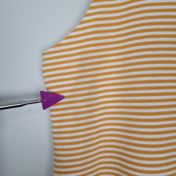 Anthropologie Deletta Size M Isa Tank Top Sleeveless Cut Out Back Striped Orange - Picture 4 of 12